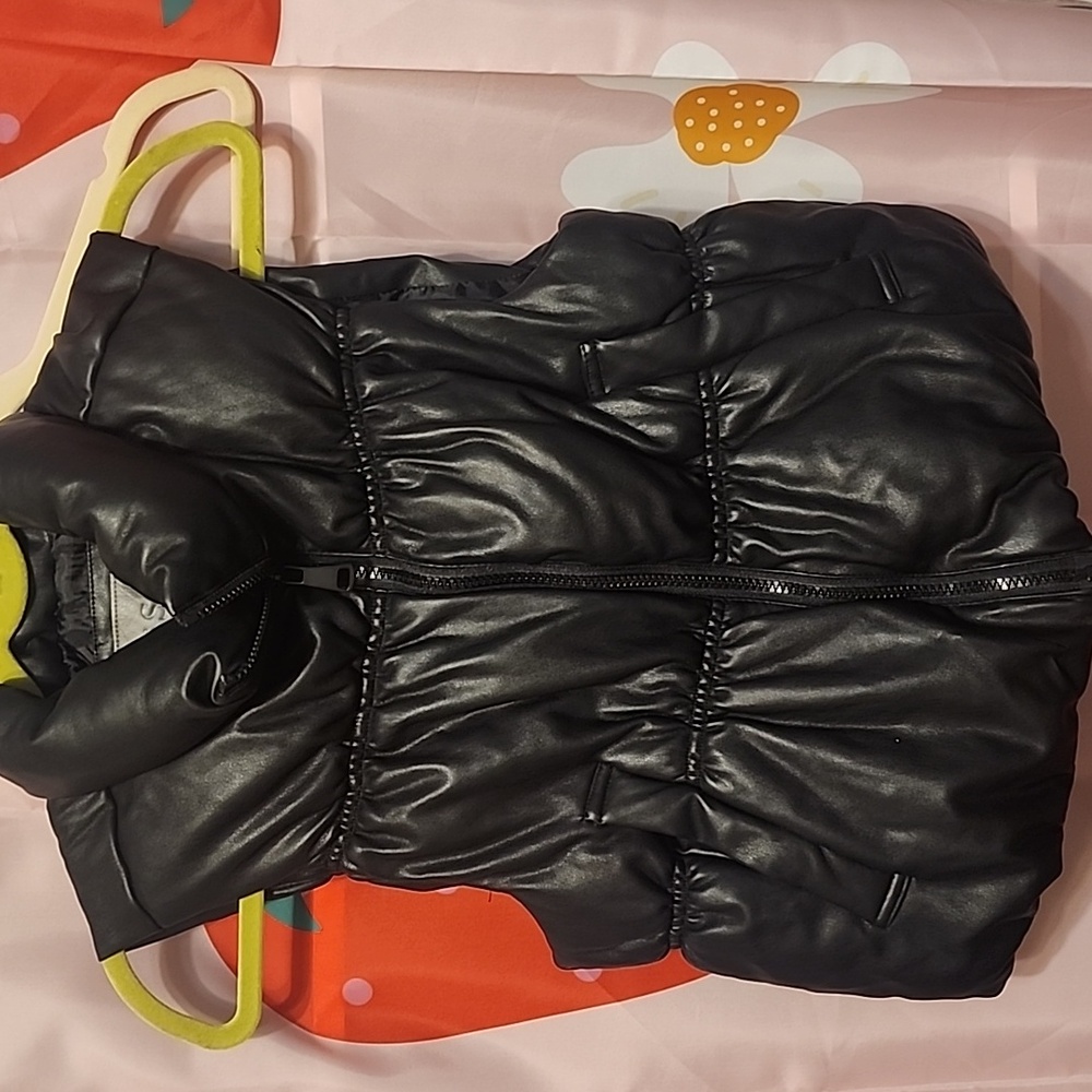Puffer Faux Leather Vest